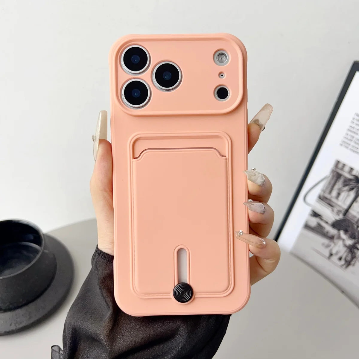 Handyhülle mit Kartenfach für iPhone 18 Pro & iPhone 18 Pro Max – Stoßfeste Weiche Silikon-Schutzhülle Kaufschwan®