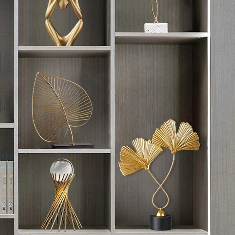 Kreative Ginkgo-Blatt Statue – Schmiedeeiserne Desktop Kunstskulptur als Dekoration und Einzugsgeschenk Kaufschwan®