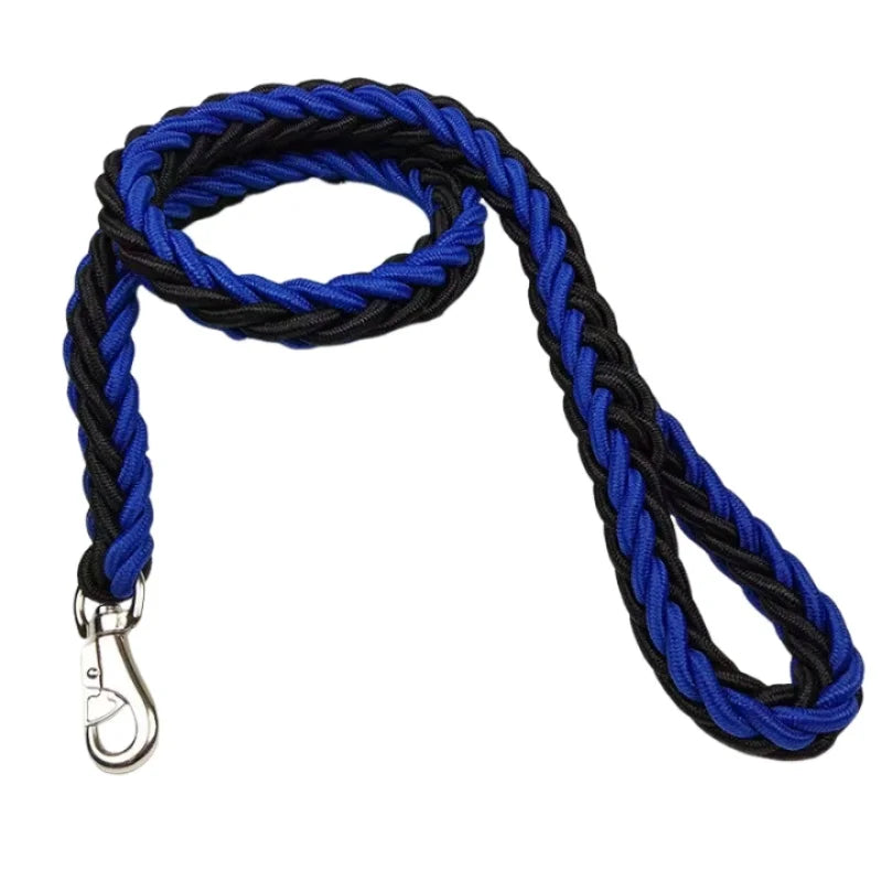 Geflochtene Nylon Hundeleine Stark Dicke Führleine für Große Hunde Bulldog Rottweiler Kaufschwan® Blau Schwarz