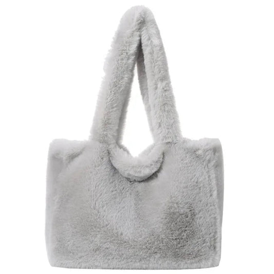Herbst Winter Plüsch Tote Bag – Damen Modische Schultertasche | Vielseitige Ins Style Handtasche mit Laptopfach Kaufschwan®