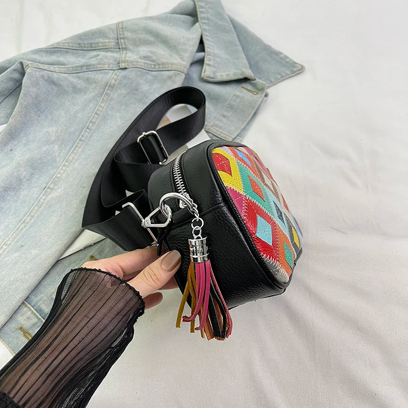 Kleine Bunte Ledertasche – Luxus Damen Handtasche, Crossbody & Schultertasche in Hochwertiger Verarbeitung