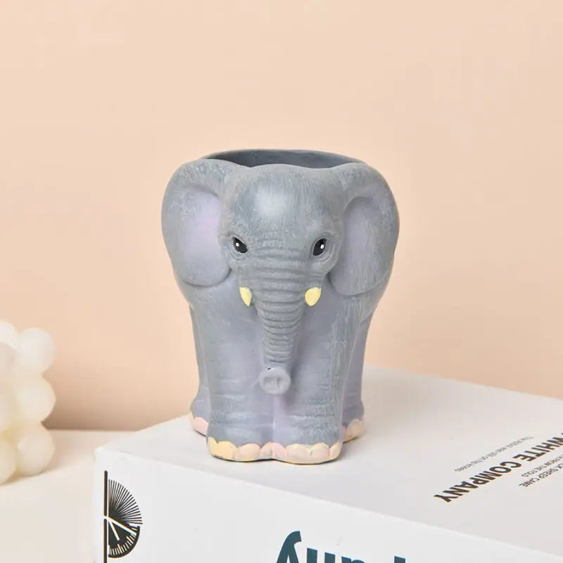 Elefanten Vase – Einzigartige & Lustige Deko Vase | Wohnzimmer Esstisch Büro Bücherregal Vase & Stiftehalter Kaufschwan®