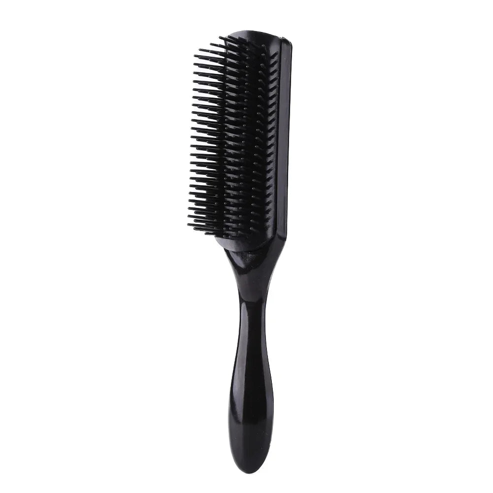 9-Reihen Styling Haarbürste – Entwirrungskamm für Glattes & Lockiges Haar | Kopfhaut-Massagebürste für Echthaar-Perücken