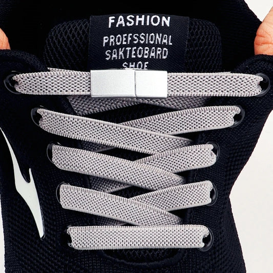 Magnetische Lock-Schnürsenkel – 8mm Breite Flache Elastische No-Tie Laces | Einfaches Schuhzubehör für Sneaker & Tennisschuhe Kaufschwan®