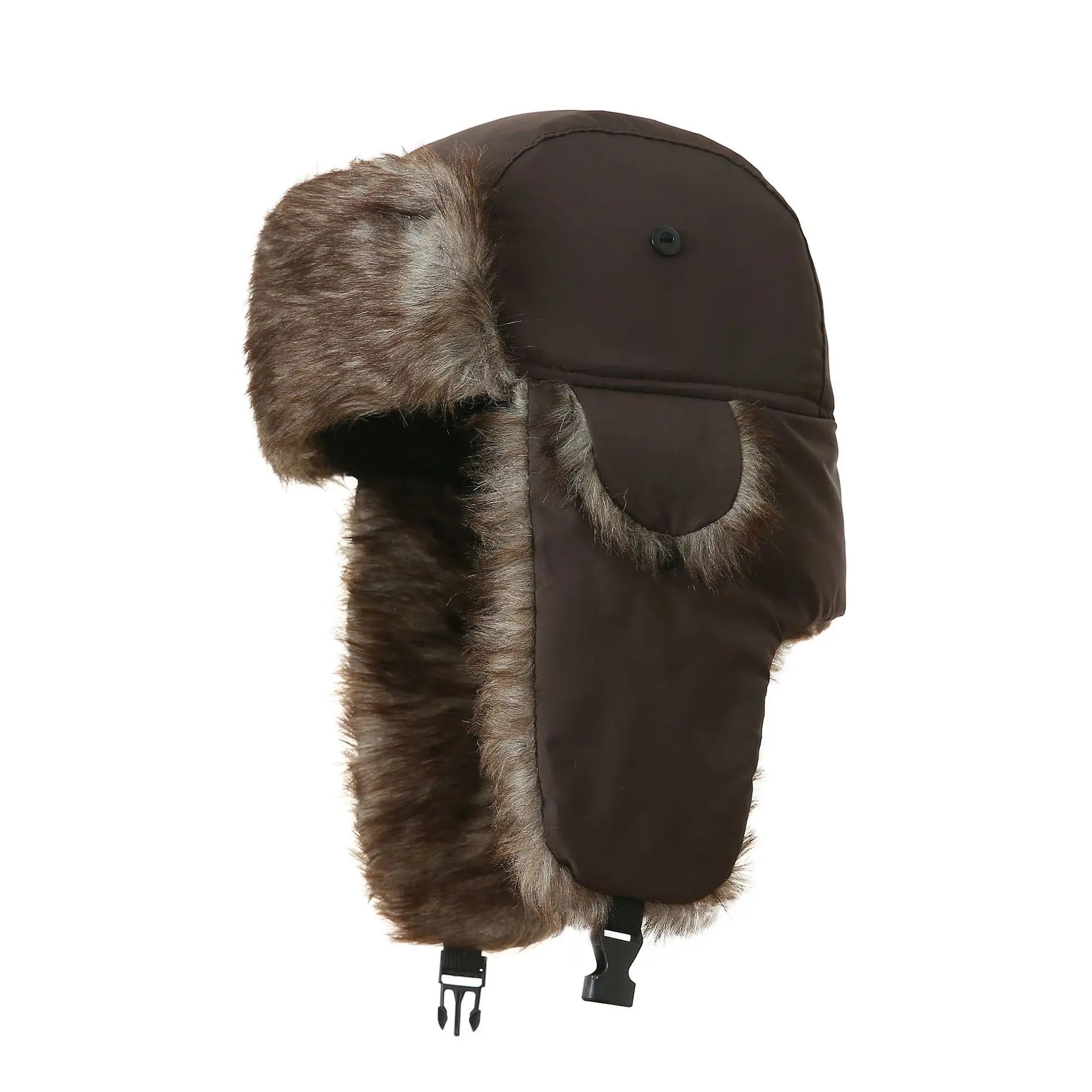 Unisex Trapper Aviator Trooper Mütze – Winter Bombermütze mit Ohrenklappen & Kunstfell | Warme Russische Skimütze für Damen & Herren Kaufschwan® Kaffee