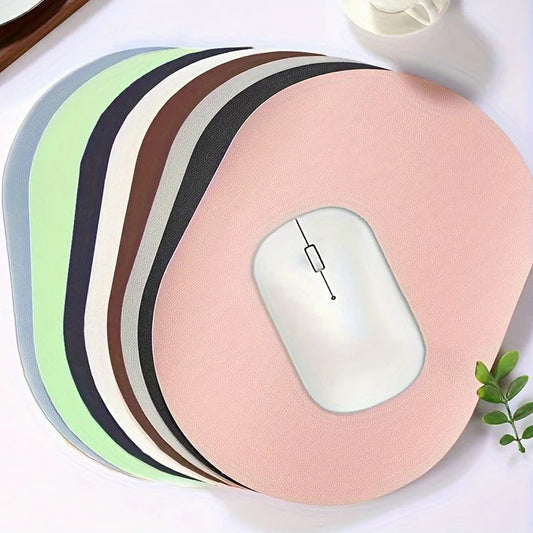 Ovales Kleines Einfarbiges Mauspad – Rutschfestes Leder Gaming Mauspad für Laptop und Büro Kaufschwan®