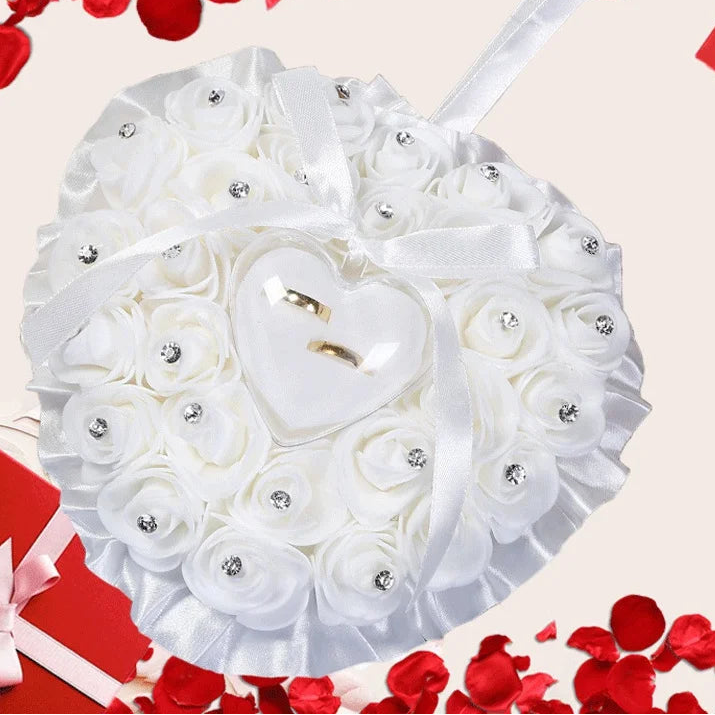Rosen Ringkissen Hochzeit – Eleganter Ringhalter für Paare Kaufschwan®