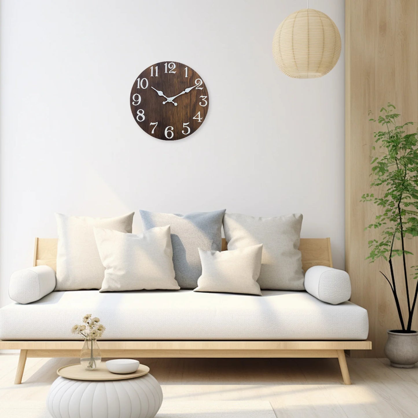 Retro Holzmaserung Wanduhr – Leise Quarz Vintage Deko Uhr Kaufschwan®