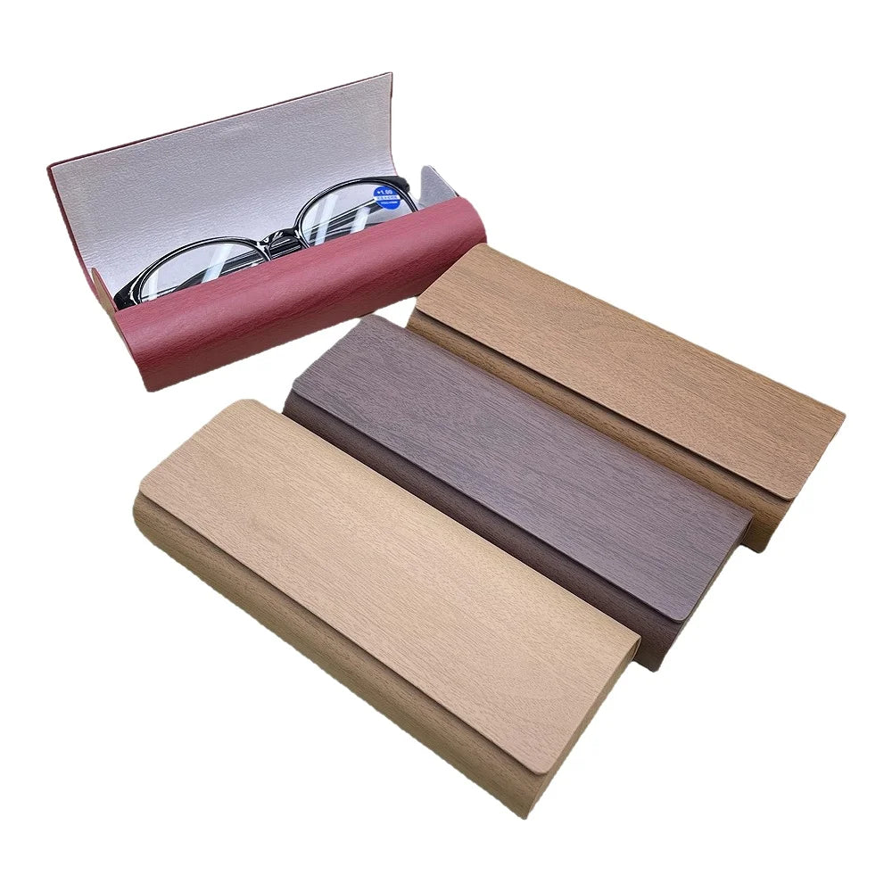 Brillenetui Holzoptik – Magnetischer Tragbarer Brillenbox mit Logo Option Kaufschwan®