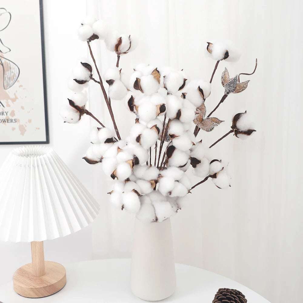 10 Stück Bunte Künstliche Blumen (Baumwollkopf) & Natürliche Trockenblumen – Dekoration für Zuhause, Geburtstag & Weihnachten | DIY Kranz & Girlanden Set Kaufschwan®