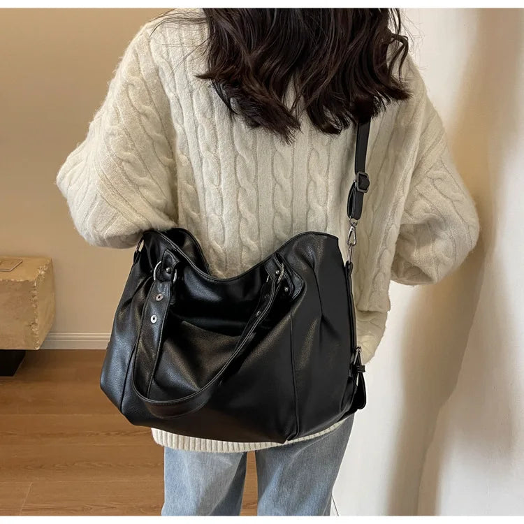 Damen Schultertasche – Hochwertige Kunstleder Handtasche mit Kontrastfarben | Weiches Innenfach & Reißverschluss