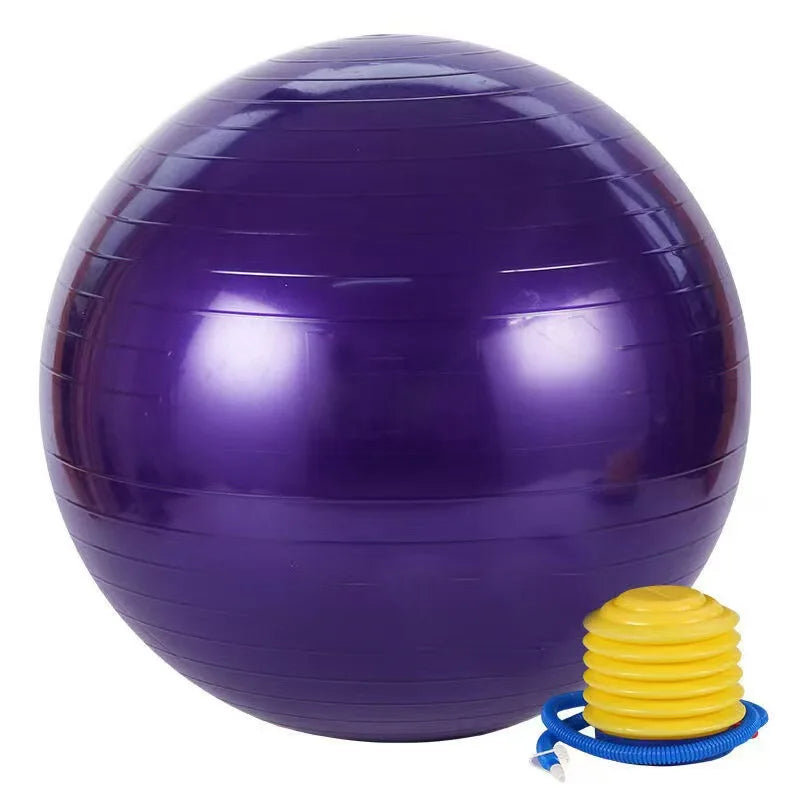 Aufblasbarer Anti-Burst Gymnastikball aus PVC für Yoga, Pilates, Gleichgewichts- und Heimtraining Fitnesszubehör Kaufschwan® Lila 65cm