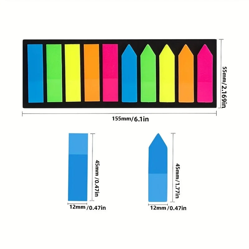 200 Stück Haftmarkierungen – Bunte Sticky Tabs für Bücher, Notizbücher, Register & Pfeil-Markierungen Kaufschwan®