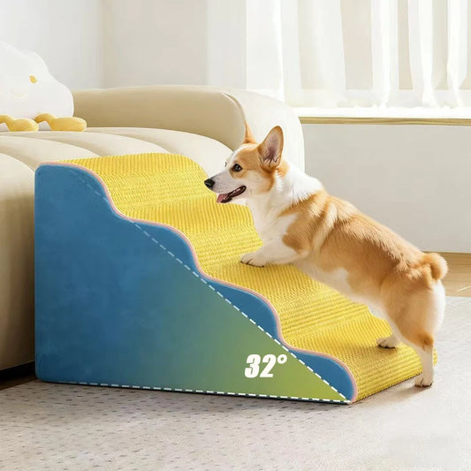 Haustierrampe 3/4 Stufen – Memory-Schaum Hundetreppe Rutschfest Abnehmbar Waschbar Kaufschwan®