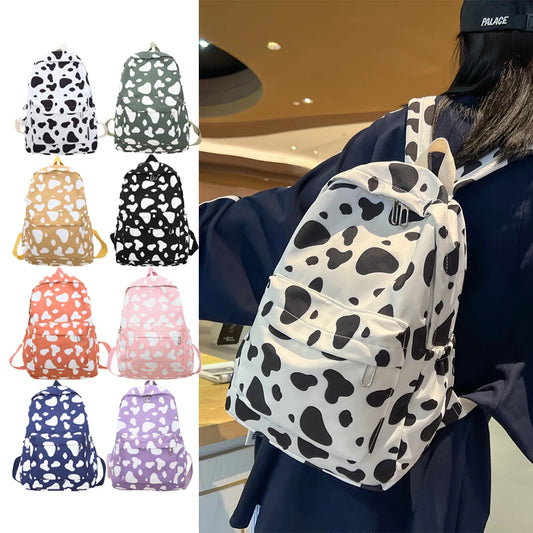 Rucksack mit Kuhmuster für Damen | Leichter & Vielseitiger Studenten-Rucksack | Gymnasium & Alltag Kaufschwan®