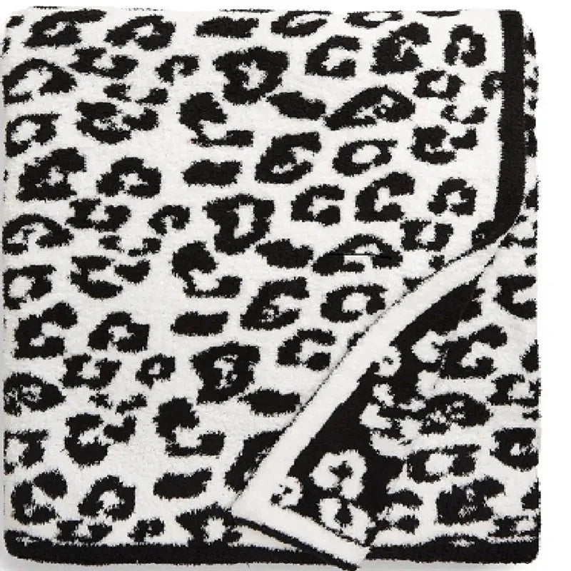 Superweiche Leopardendruck Gestrickte Fleece-Decke – Warme, leichte Sofa-Nickerchen-Decke Kaufschwan® Motiv 2 130x180cm