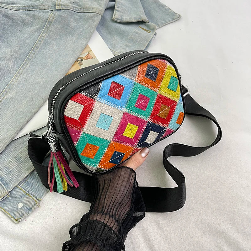 Kleine Bunte Ledertasche – Luxus Damen Handtasche, Crossbody & Schultertasche in Hochwertiger Verarbeitung