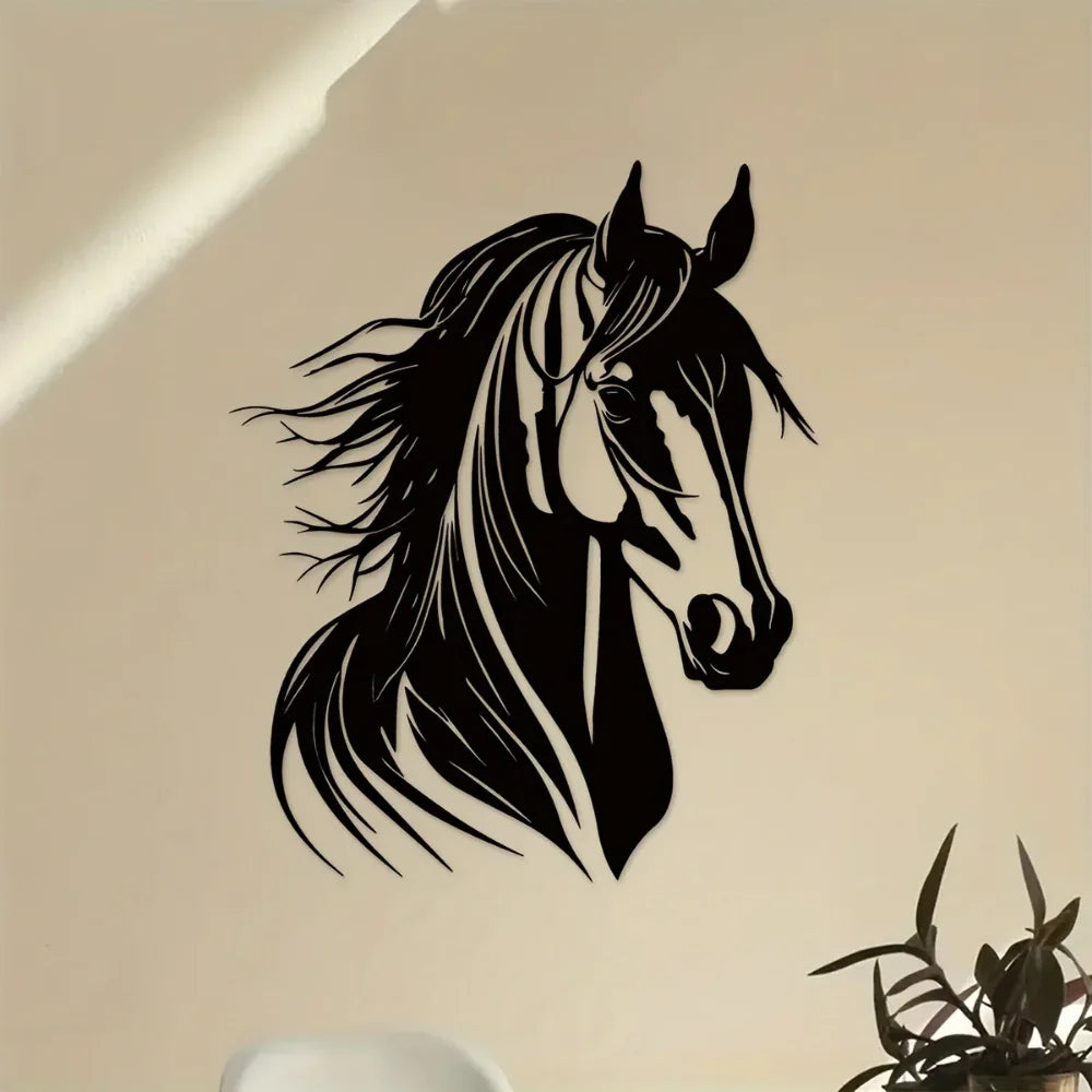 Charmantes Pferdekopf Metall Wandbild – Landhaus Innen & Außen Dekoration Kaufschwan®