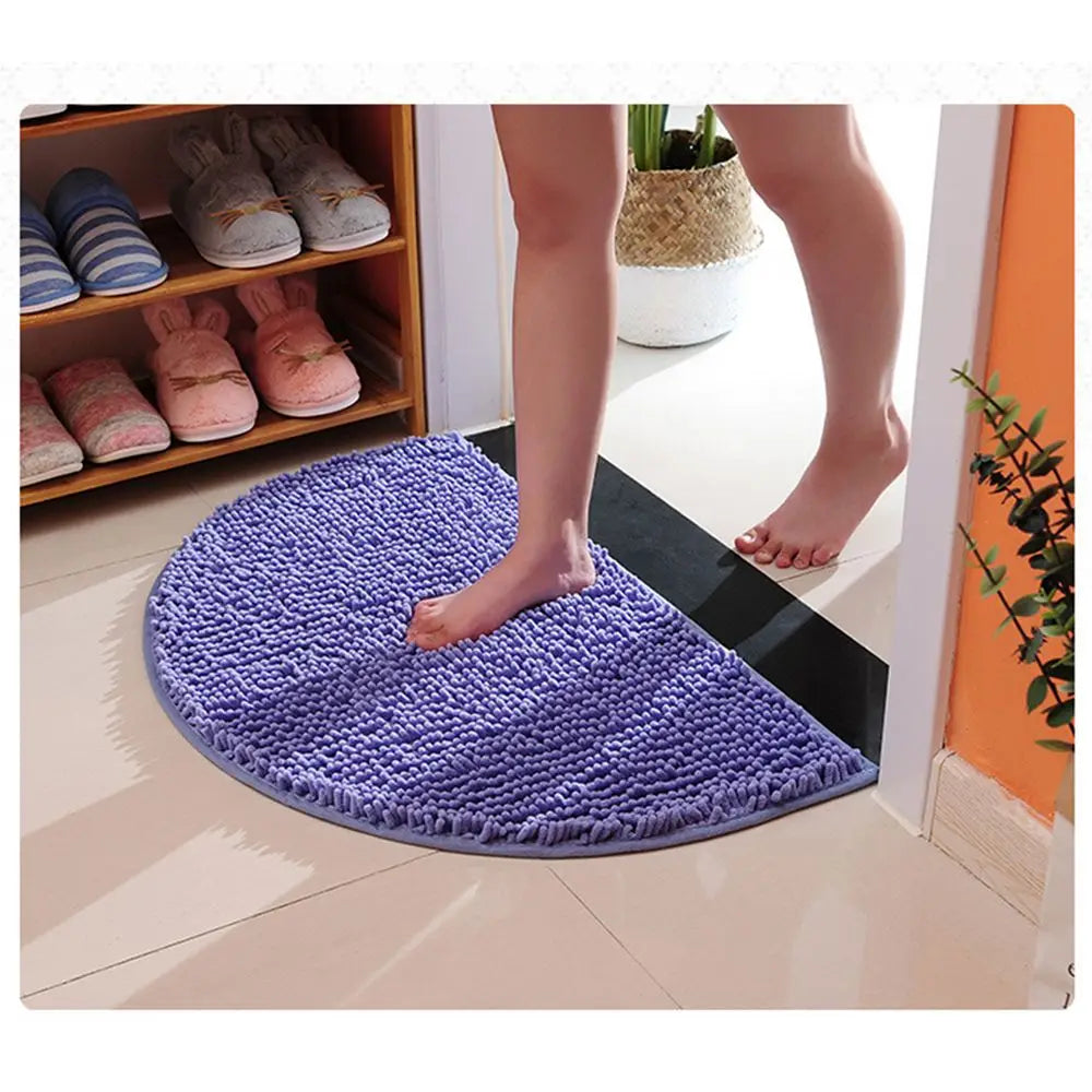 Halbrunde Chenille Badematte – Rutschfeste, Saugfähige Badematte für Dusche & Boden Kaufschwan®