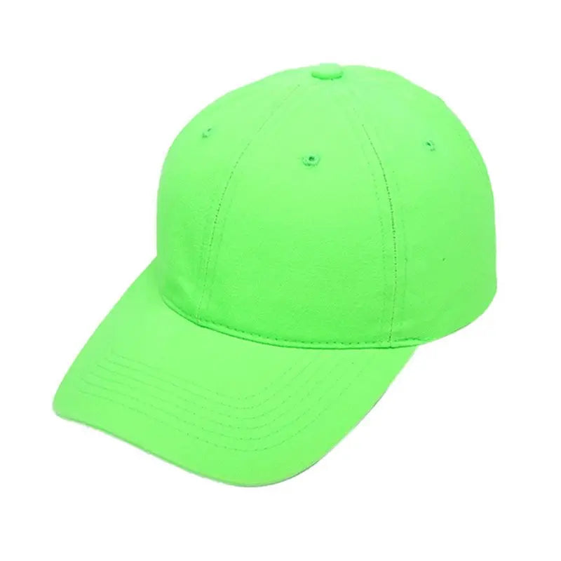 Low Profile Baumwolle Baseballkappe | Fluoreszierende Neon Farben Sonnenhut | Outdoor Sport Snapback Trucker Dad Hat Kaufschwan® Grün