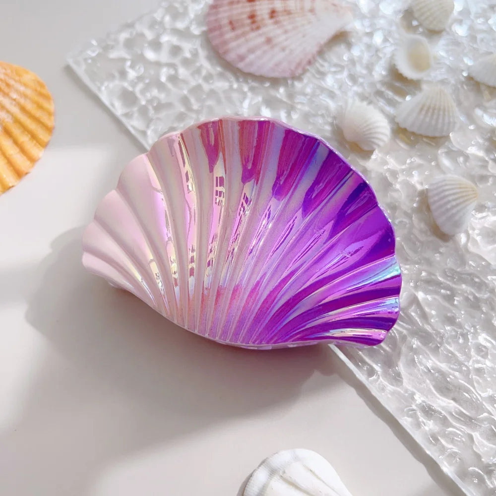Farbverlauf PVC Muschel-Haarklammern – Strandurlaub Accessoires Kaufschwan® Lila Rosa