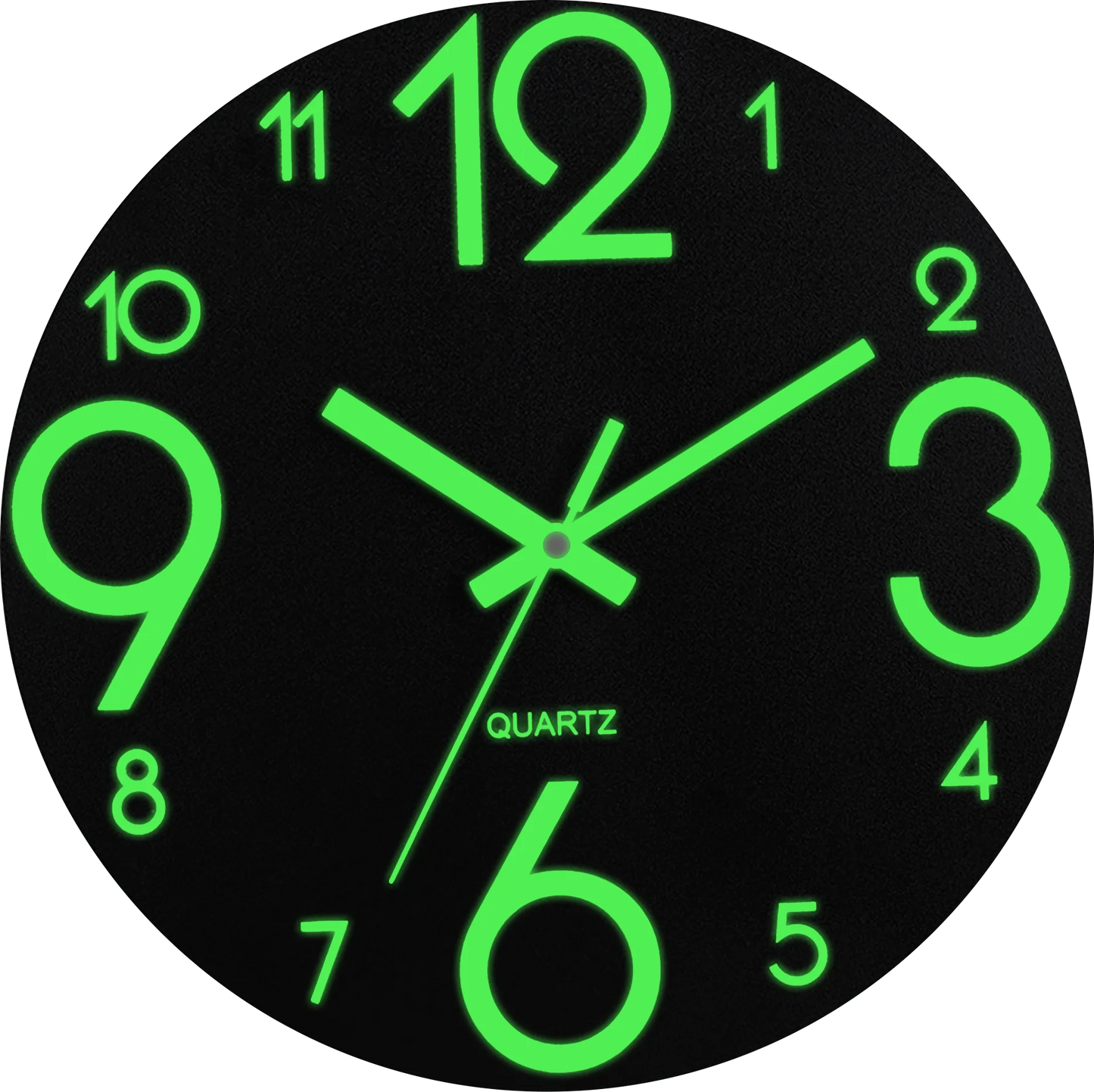 Leuchtende Wanduhr im Dunkeln – Leise Quarz Uhr mit Holzoptik Kaufschwan® 12 Zoll