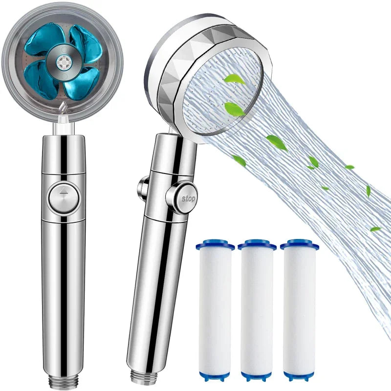 Wassersparender Hochdruck-Duschkopf mit Turbo-Propeller und integriertem Filter – Regenbrause Badezimmerzubehör Kaufschwan®
