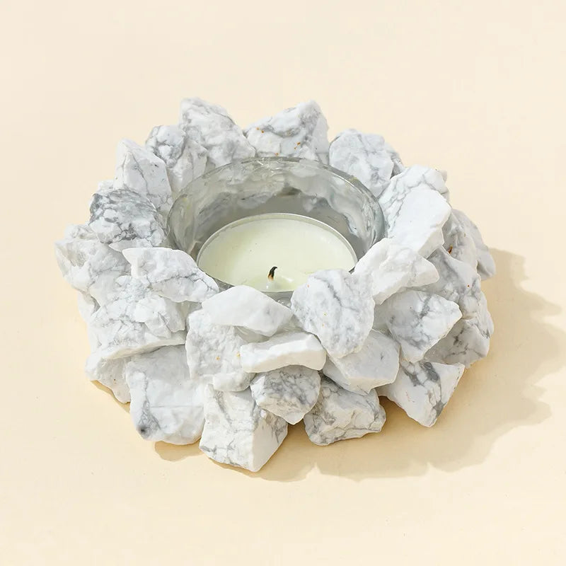 Natürlicher Kristall Rohstein Kerzenhalter – Amethyst, Citrin & Rosenquarz Aromatherapie Stein für Weihnachten & Wohndekoration Kaufschwan® Design 2