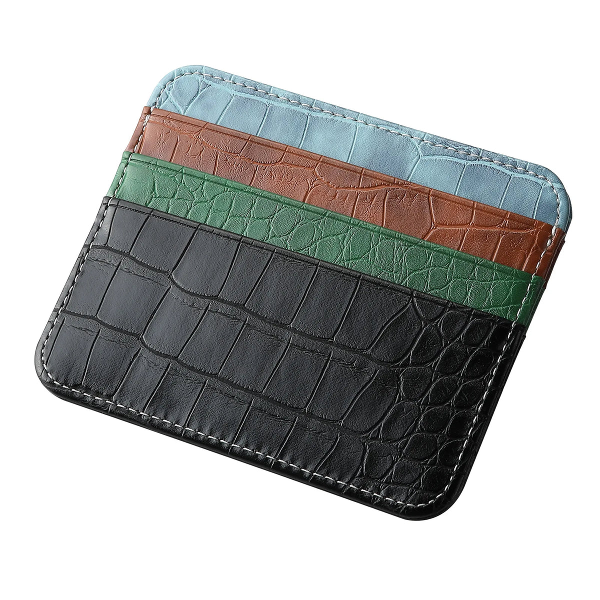 Schmale Mini-Geldbörse aus PU-Leder für Damen & Herren – Kartenetui für Münzen, Geld, Ausweis-, Visiten- & Kreditkarten Kaufschwan®
