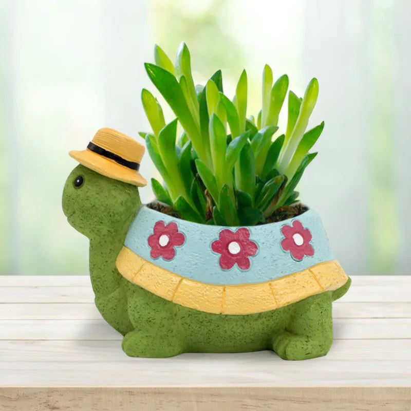 Cartoon Tier Sukkulenten Blumentopf – Niedlicher Schildkröten Pflanztopf | Desktop Wohndeko Ornament Garten Pflanzgefäß Kaufschwan®