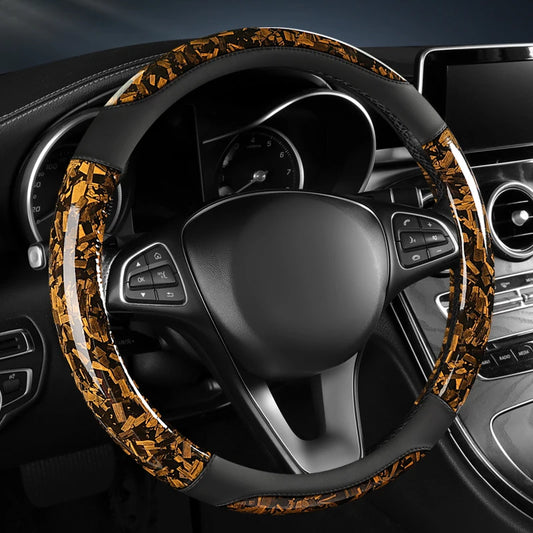 Leder-Lenkradbezug – Universeller 14,5–15 Zoll Bezug für Renault Kadjar, Mitsubishi ASX & Prado 150 Kaufschwan® Gold