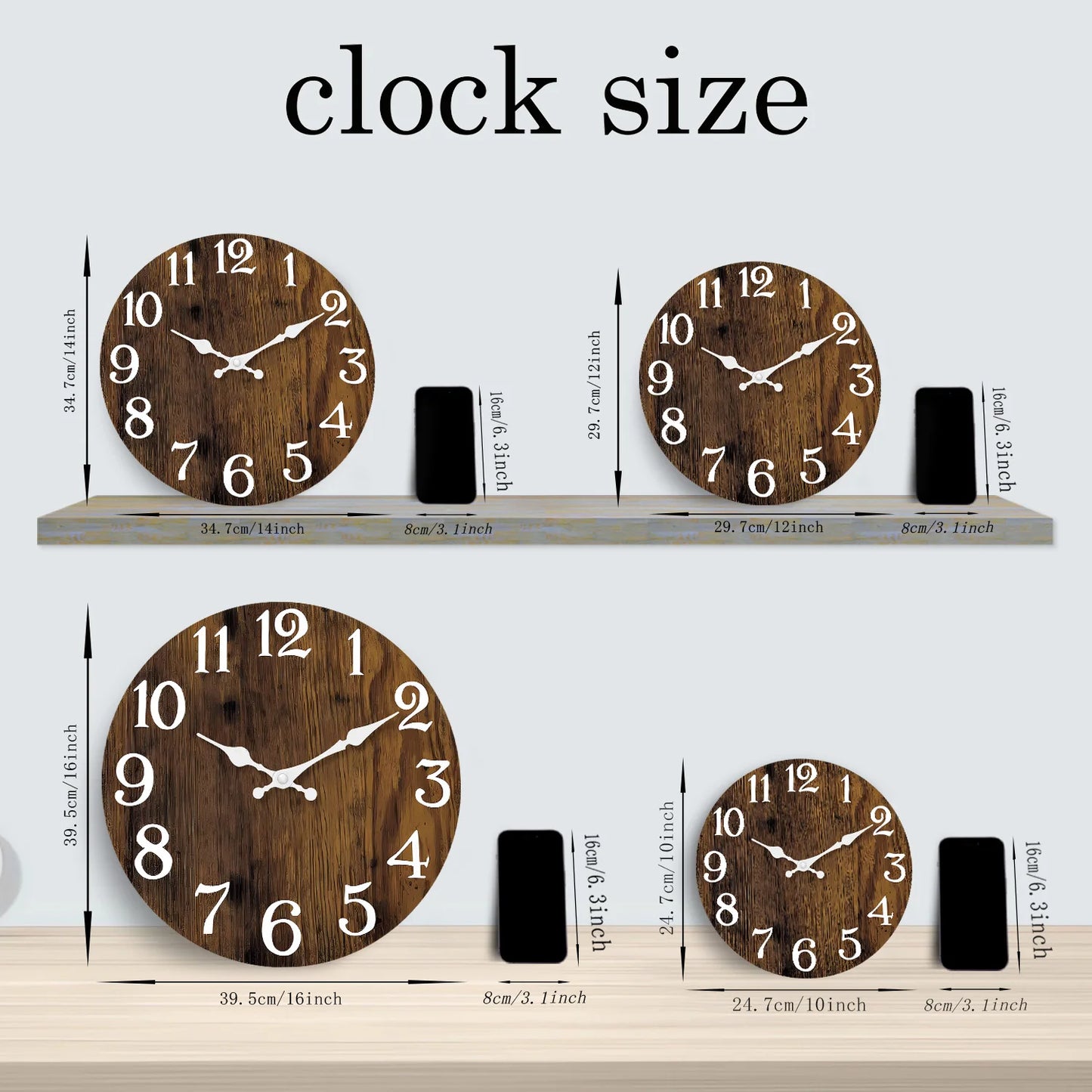 Retro Holzmaserung Wanduhr – Leise Quarz Vintage Deko Uhr Kaufschwan®