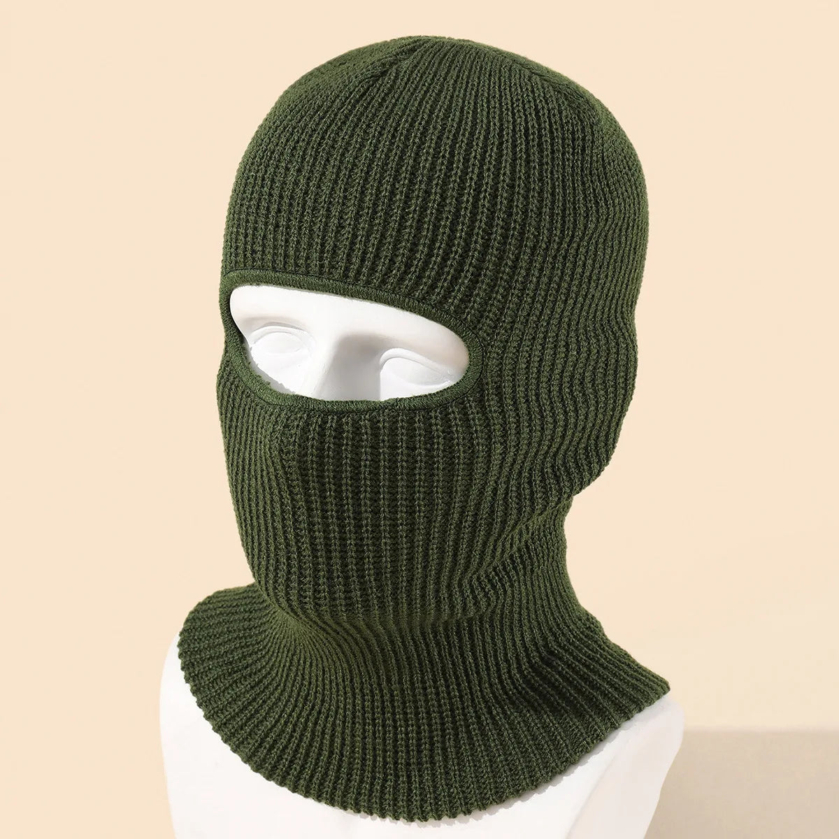 Unisex 1-Loch Skimaske Balaclava – Gestrickte Vollgesichts-Beanie Mütze | Winddichte Wintermütze für Damen & Herren beim Radfahren & Outdoor