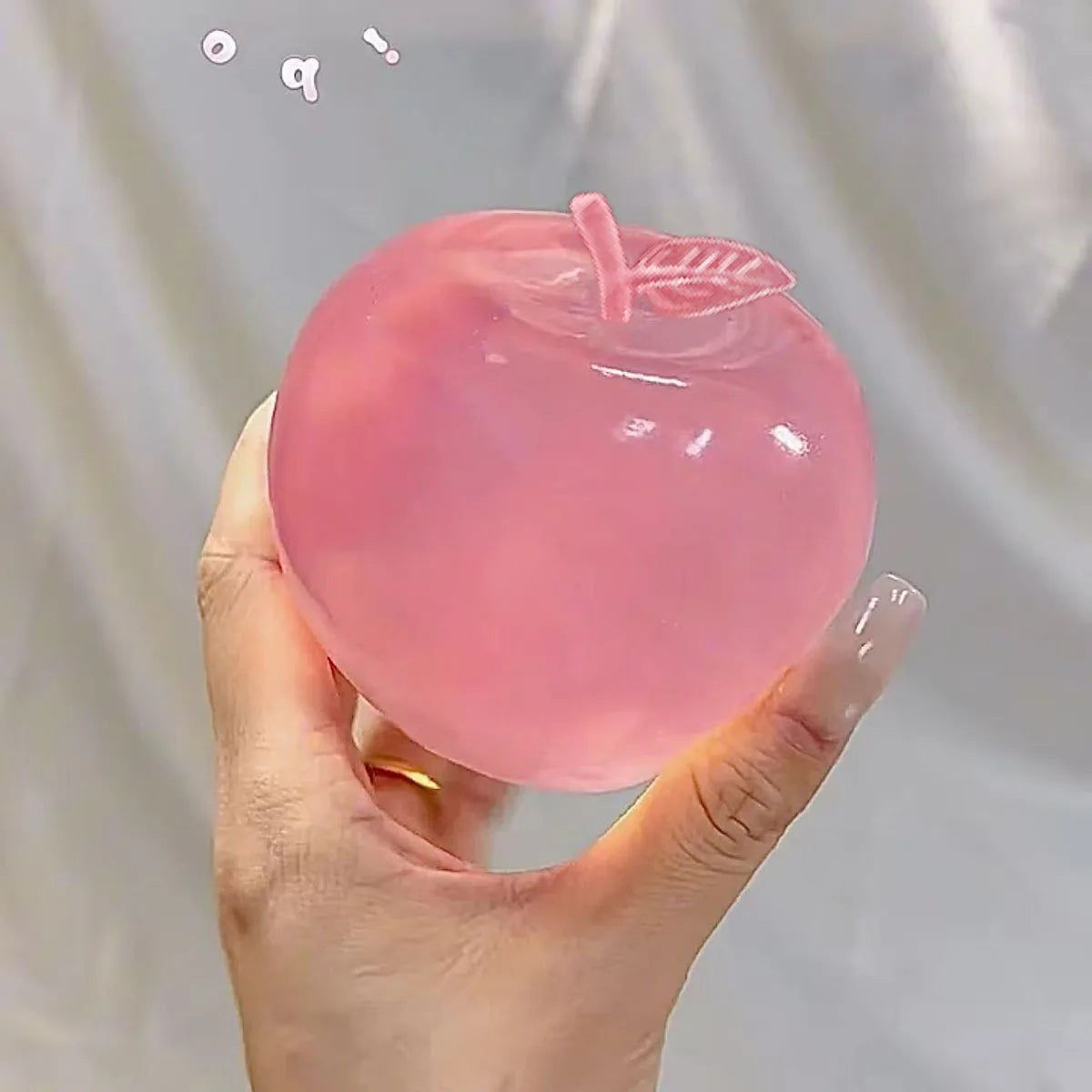 Grüner Apfel-Squishy – Weiches Transparentes Slow-Rising Sensorik- & Fidget-Knautschspielzeug für Entspannung, Stressabbau & Schreibtisch Kaufschwan® Rosa
