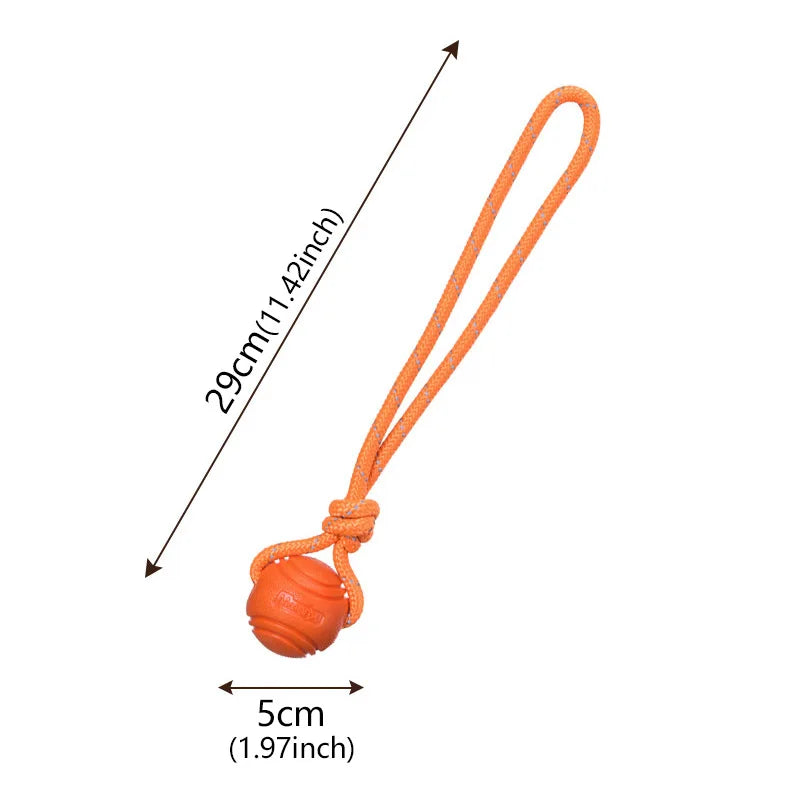 Hund Trainingsball mit Seil – Baumwoll Seilspielzeug zum Ziehen und Werfen Kaufschwan® Orange S