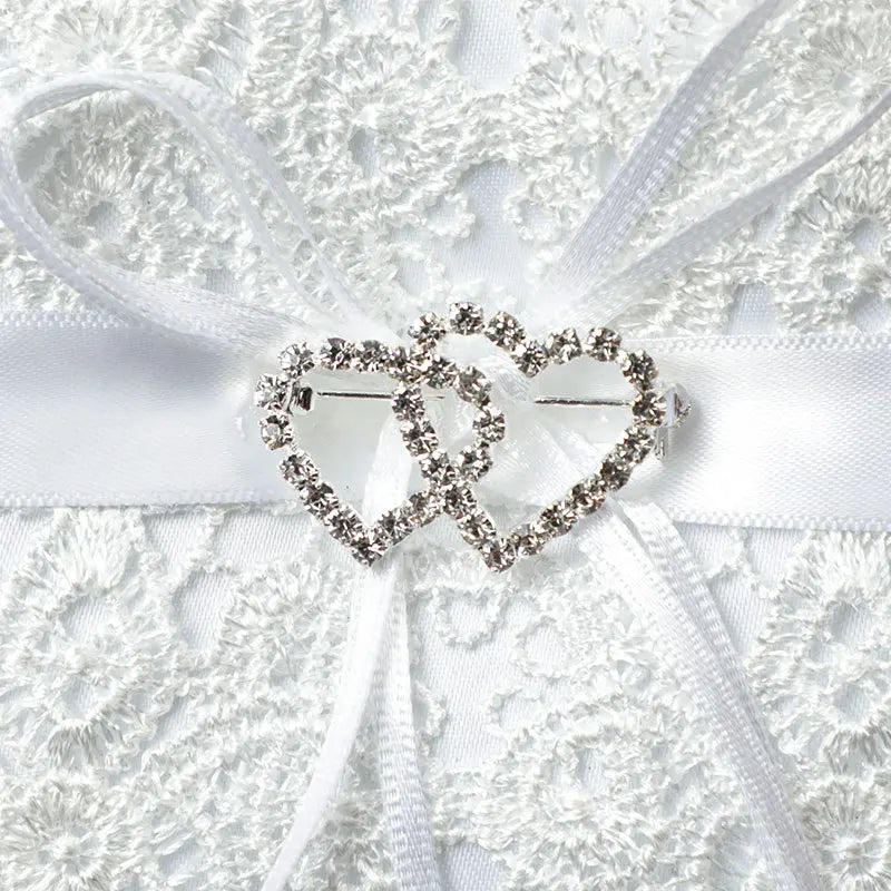 Doppel Herz Ringkissen Hochzeit – Schleifen Ringhalter für Braut Kaufschwan®