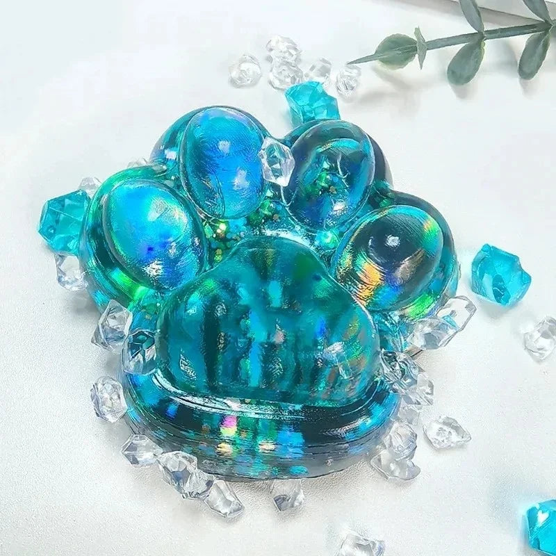 Squishy Katzenpfote – Klebriges Weiches Knautsch-, Fidget- & Sensorikspielzeug für Kinder und Erwachsene, Partygeschenk & Mitgebsel Kaufschwan® Grün