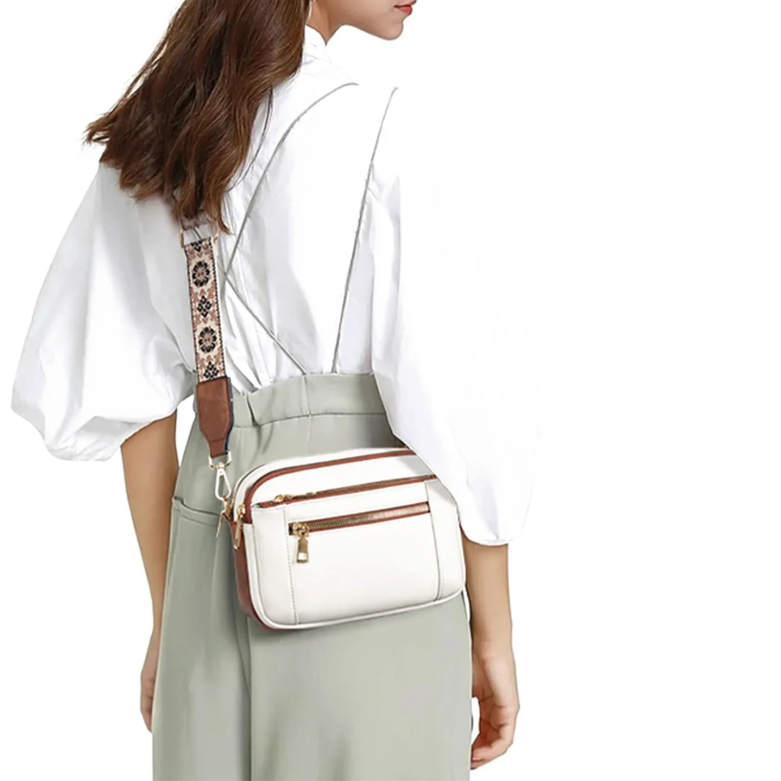 Multifunktionale Color Block Crossbody Tasche – Damen PU Leder Schultertasche & Geldbörse mit Verstellbarem Riemen Kaufschwan®
