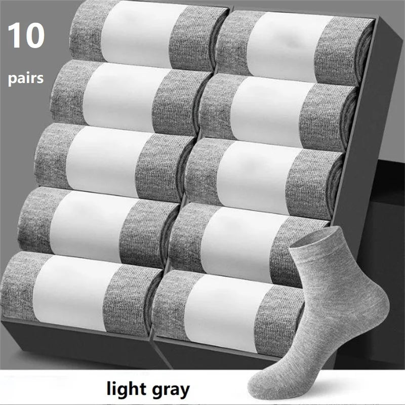 Herren Baumwoll-Mischung Schwarze Businesssocken | Weiche Atmungsaktive Socken für Sommer & Winter | Plus Size Verfügbar | 1/5/10 Paare Kaufschwan® 10 Paare