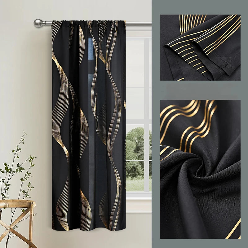Luxus Marmor Goldfolie Print Vorhang Präzises Design für Wohnzimmer Dekoration Kaufschwan®