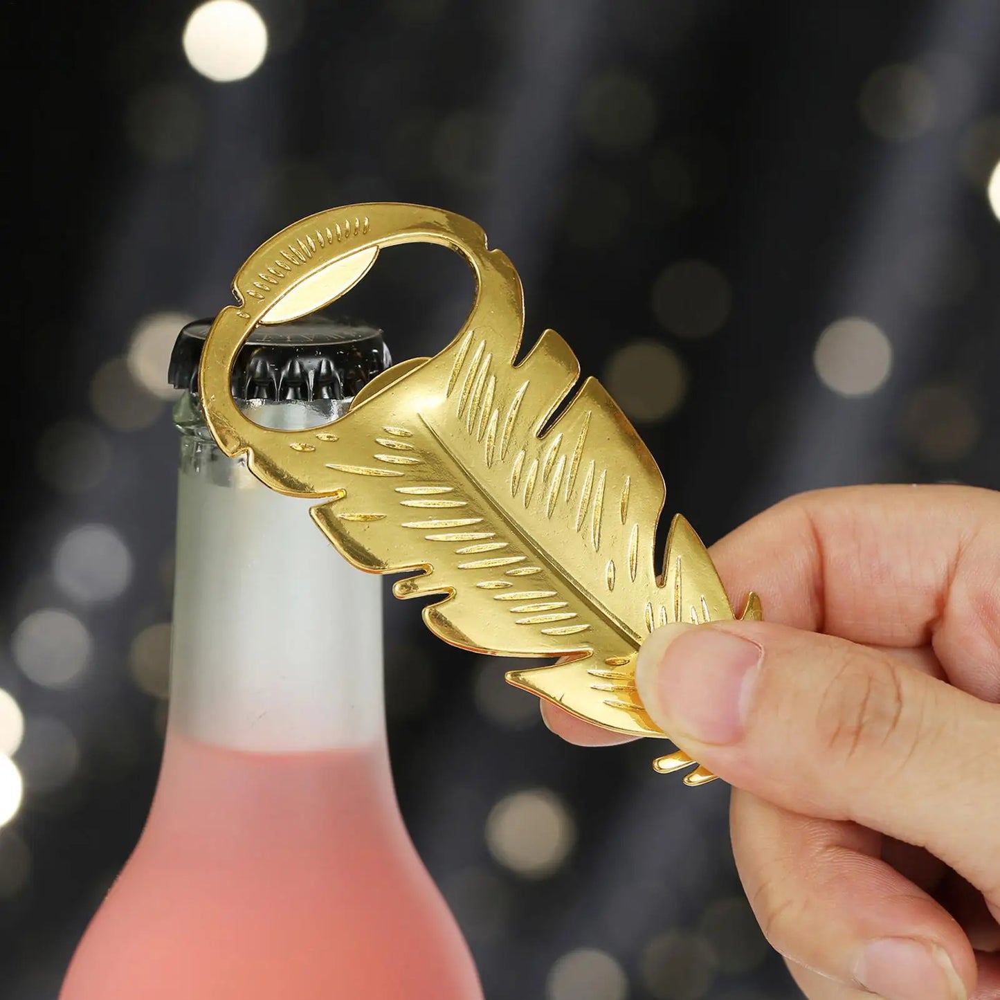 Gold Feder Flaschenöffner – Metall Bieröffner Multifunktionales Werkzeug Kaufschwan®