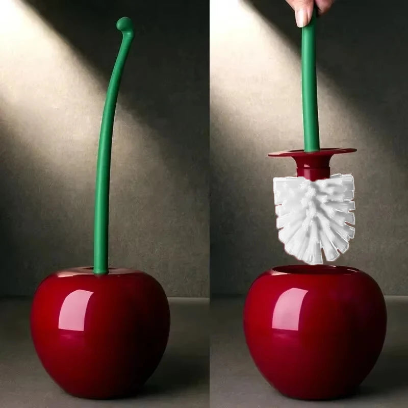 Kreatives Kirsch-Toilettenbürstenset – Rotes WC-Bürstenset mit Halter für Badezimmerdekor Kaufschwan®