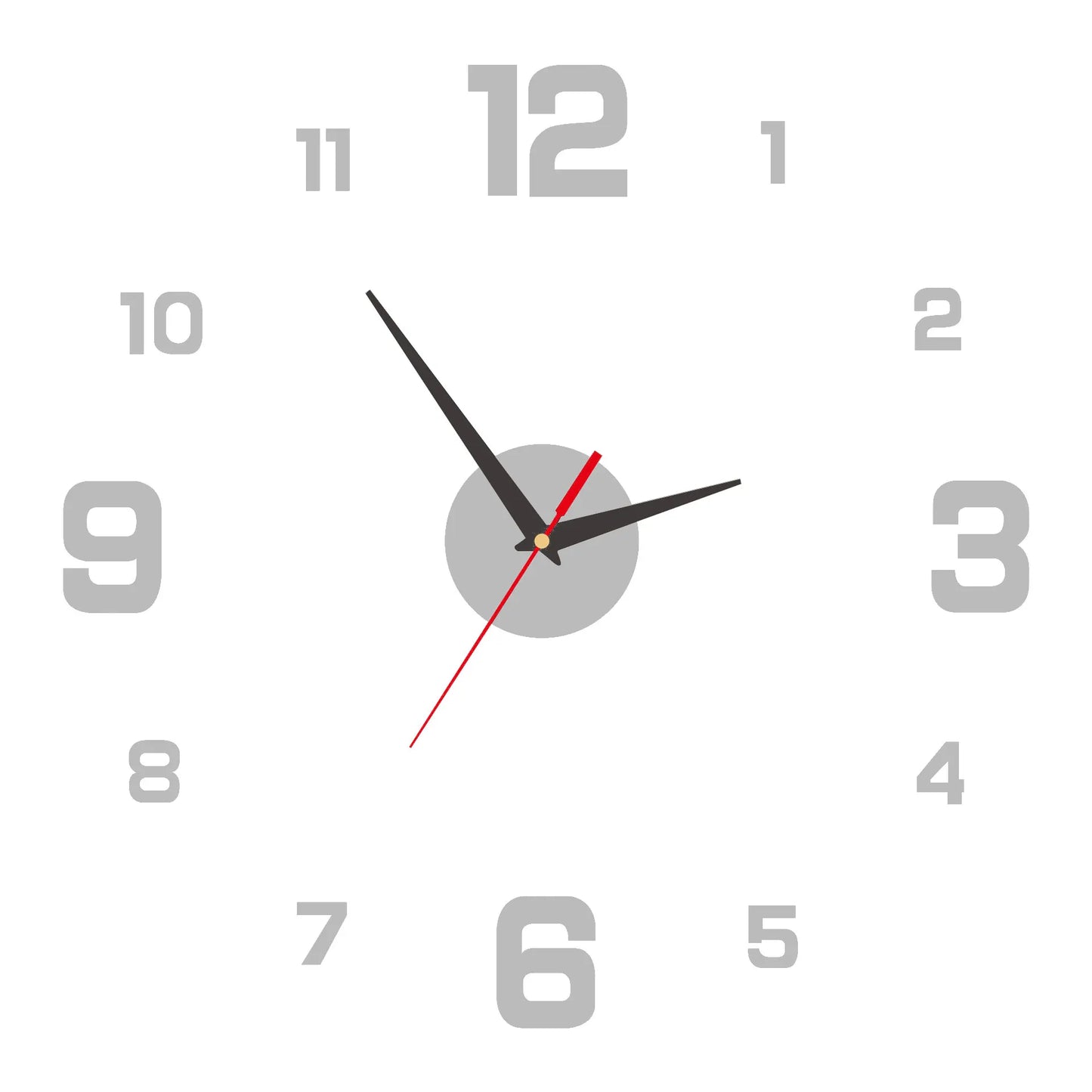 3D Rahmenlose DIY Wanduhr – Leise Moderne Sticker Uhr Kaufschwan® Silber