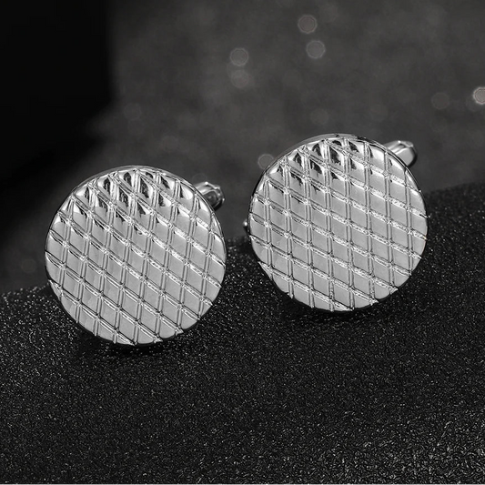 Herren Manschettenknöpfe mit Fischschuppen Muster – Hochwertiges Runddesign | Elegante Metall Ärmelknöpfe für Anzug, Hemd & Smoking Kaufschwan®