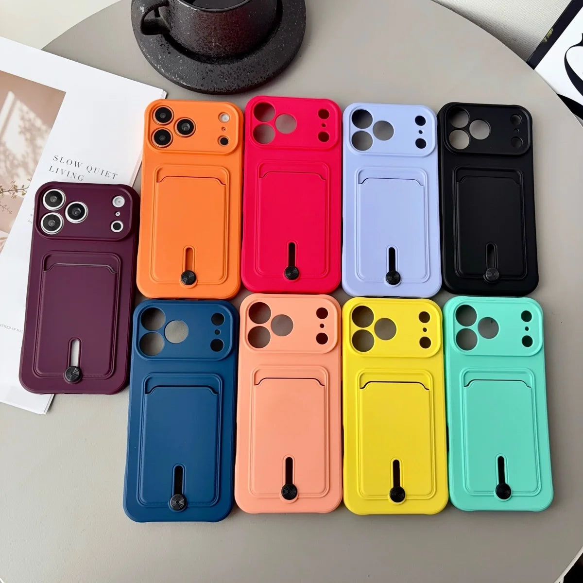 Handyhülle mit Kartenfach für iPhone 18 Pro & iPhone 18 Pro Max – Stoßfeste Weiche Silikon-Schutzhülle Kaufschwan®