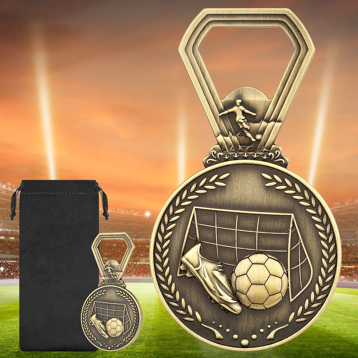 Fußball Medaillen Flaschenöffner – Bronze/Grau/Gold Geschenk für Männer Kaufschwan®
