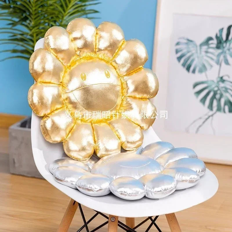 Regenbogen Blumen Plüschkissen | Ästhetisches Cartoon-Kissen | Süßes Sofa Dekokissen | Rückenstütze fürs Büro & Zuhause Kaufschwan®