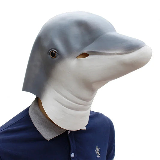 Delfin Vollgesichtsmaske – Latex Meerestier Maske für Halloween, Weihnachten, Ostern & Kostüm Party Cosplay Requisite Kaufschwan®