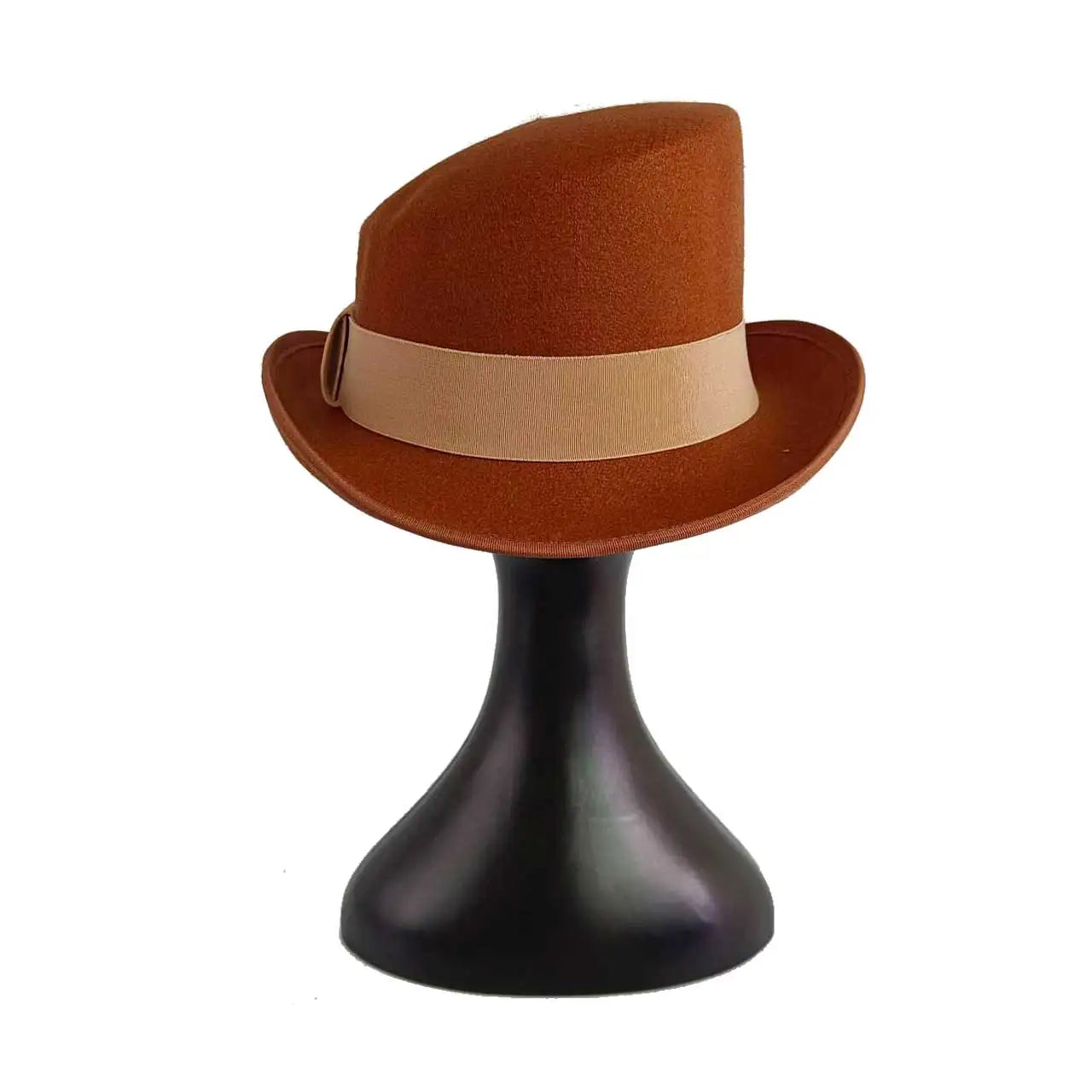 Großer High-Top Fedora Hut – Gentleman Bowler Hut, Britischer Stil, Herbst & Winter, Magic Hat für Herren Kaufschwan® Braun 2 60-62CM