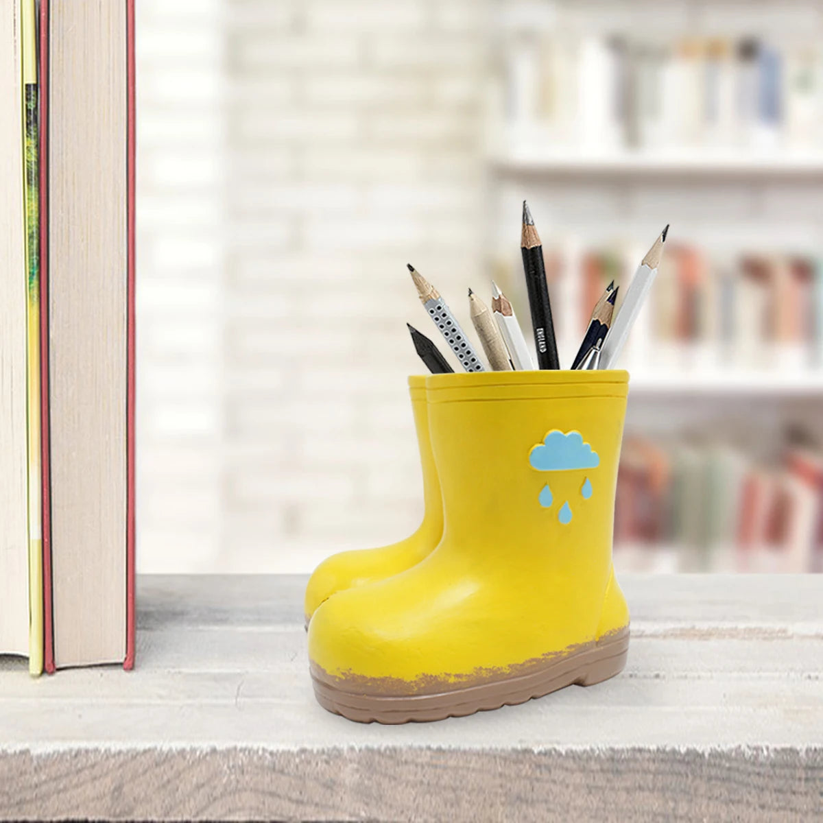 Garten-Mikrolandschaft, stiefelförmiger Blumentopf, Büro-Stiftehalter, handgefertigtes Resin-Kunsthandwerk Kaufschwan®